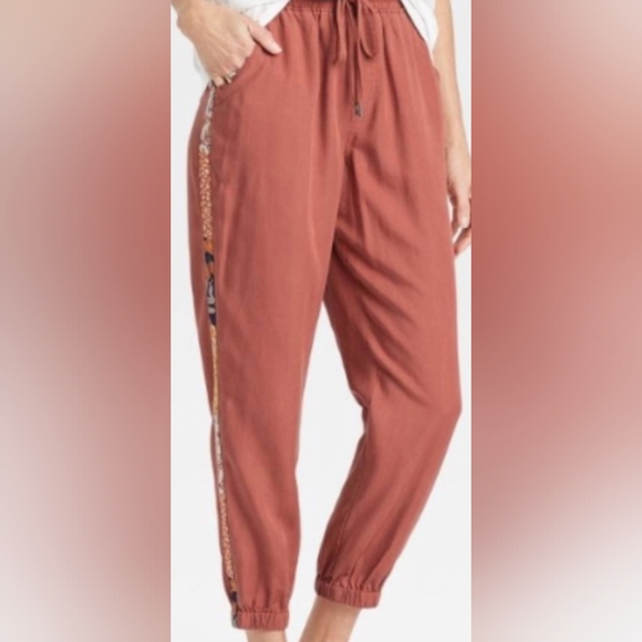 Knox Rose Pants - Knox Rose Elastic/Tie Waist Pocketed Joggers Size L Like New